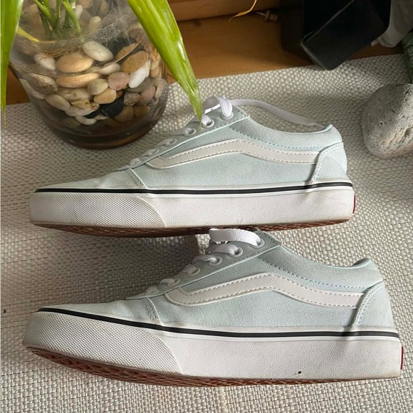 Vans Men's Sky Blue and White Sneakers - Picture 3 of 12